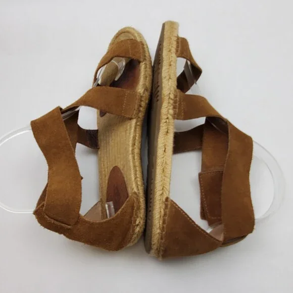 UGG Australia Mila Gladiator Espadrille Sandals Womens Size 8 Suede Chestnut - Picture 5 of 10
